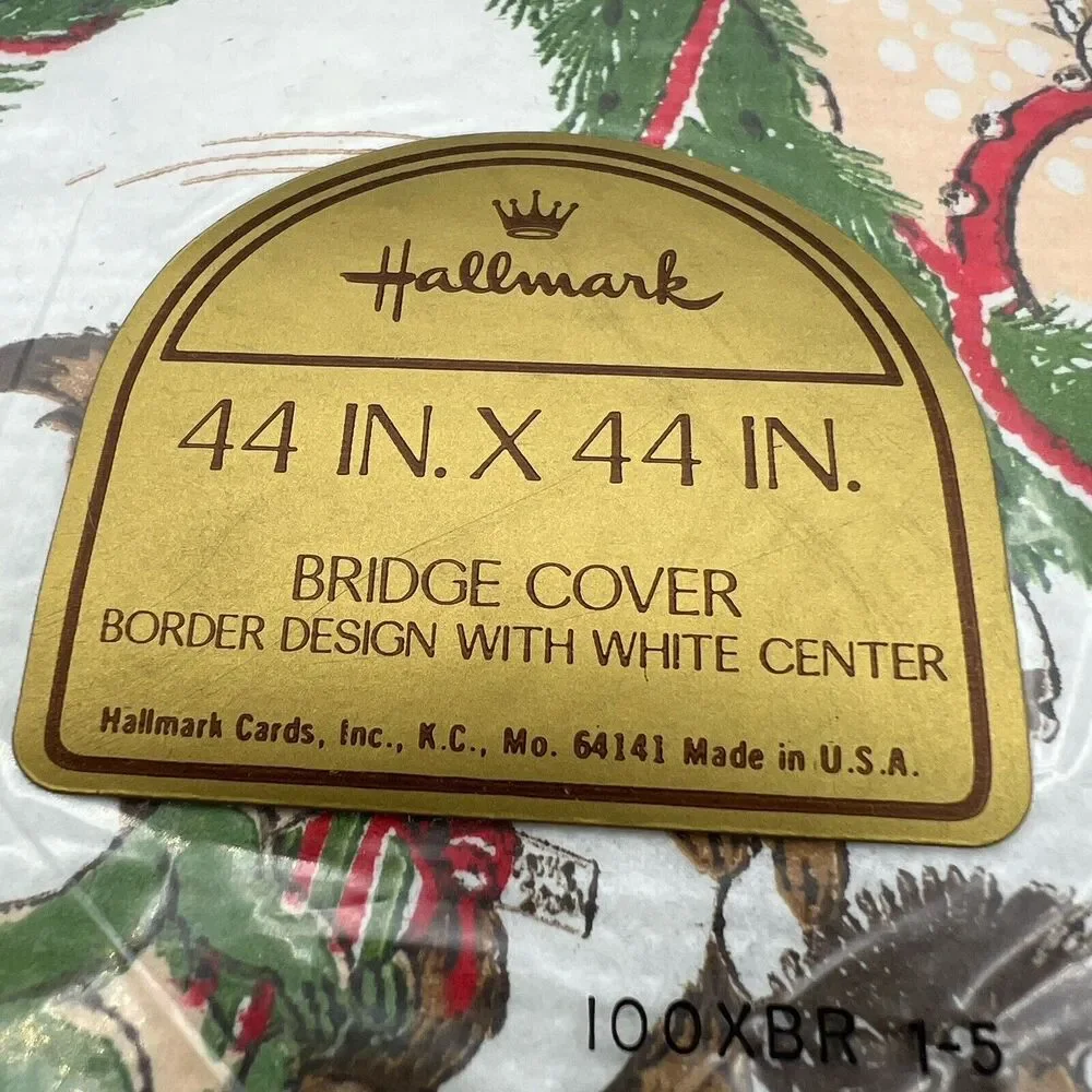 Hallmark Christmas Santa Reindeer Forest Woodland Animals Paper Tablecloth 44